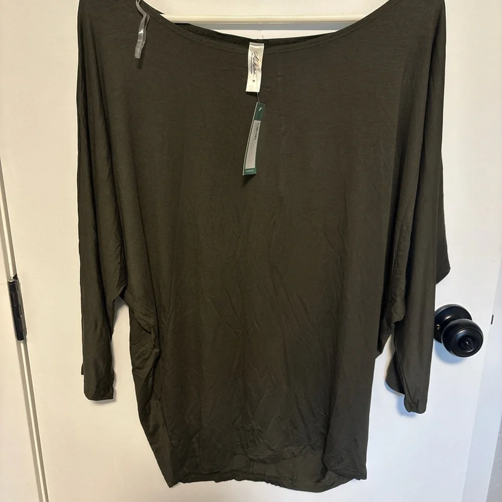 Mahina Olive Green Tunic Top - Picture 1 of 4